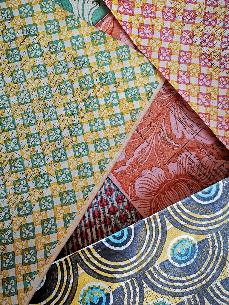 Hand Printed Antique Lining Papers